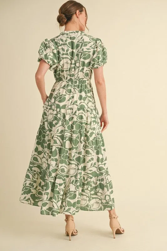 Iris Printed Maxi Dress, Sage sold by North & Main Clothing Company product image thumbnail 3