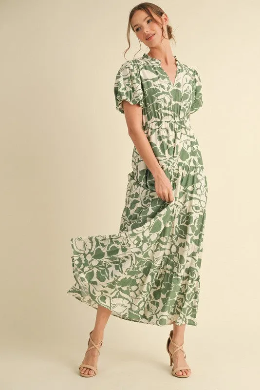 Iris Printed Maxi Dress, Sage sold by North & Main Clothing Company product image thumbnail 2