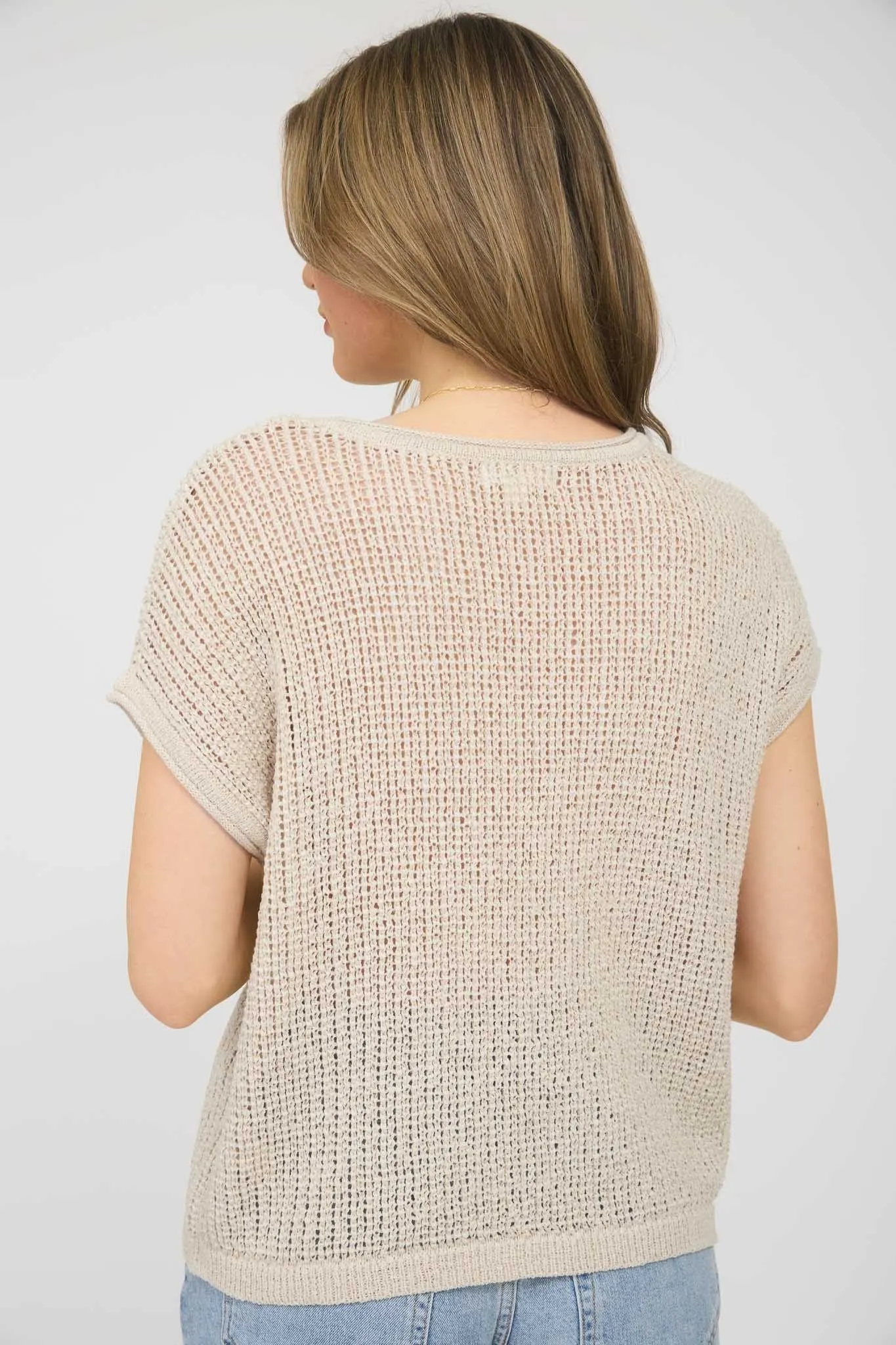 Victoria Light Knit Sweater Top, Natural sold by North & Main Clothing Company product image thumbnail 5