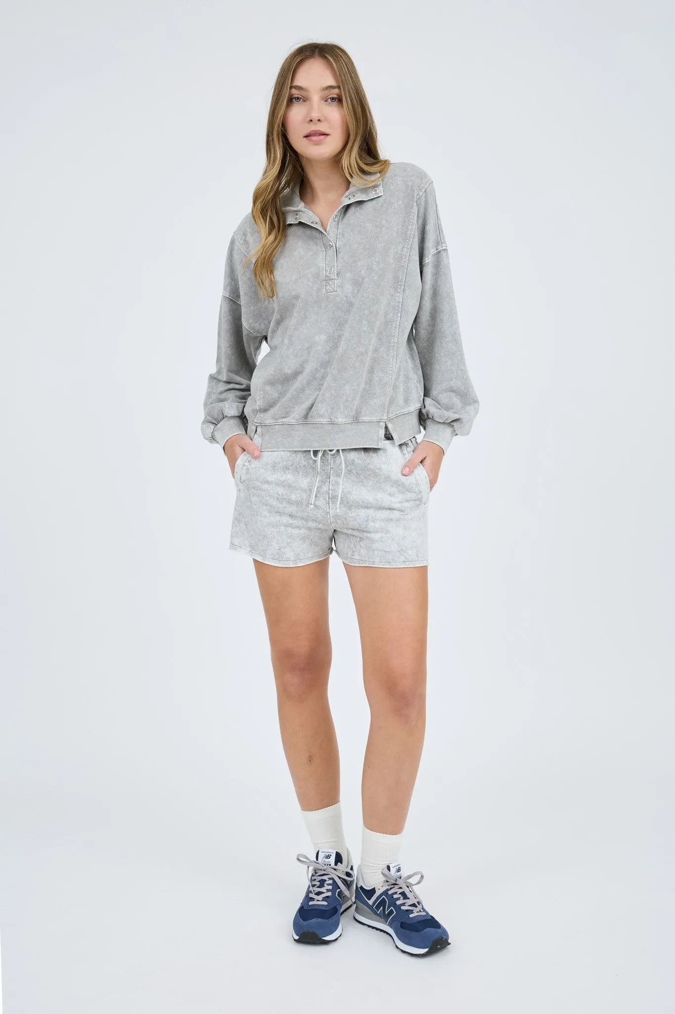 Madison Washed Raw Edge Shorts, Grey sold by North & Main Clothing Company product image thumbnail 2