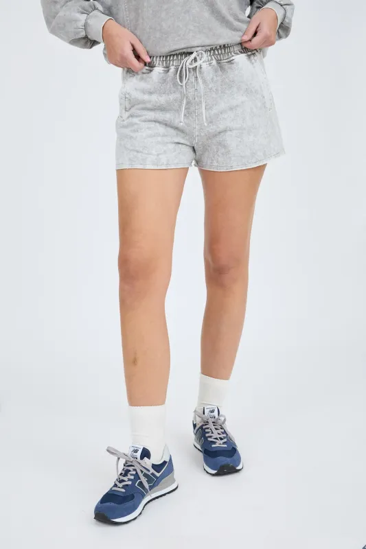 Madison Washed Raw Edge Shorts, Grey sold by North & Main Clothing Company
