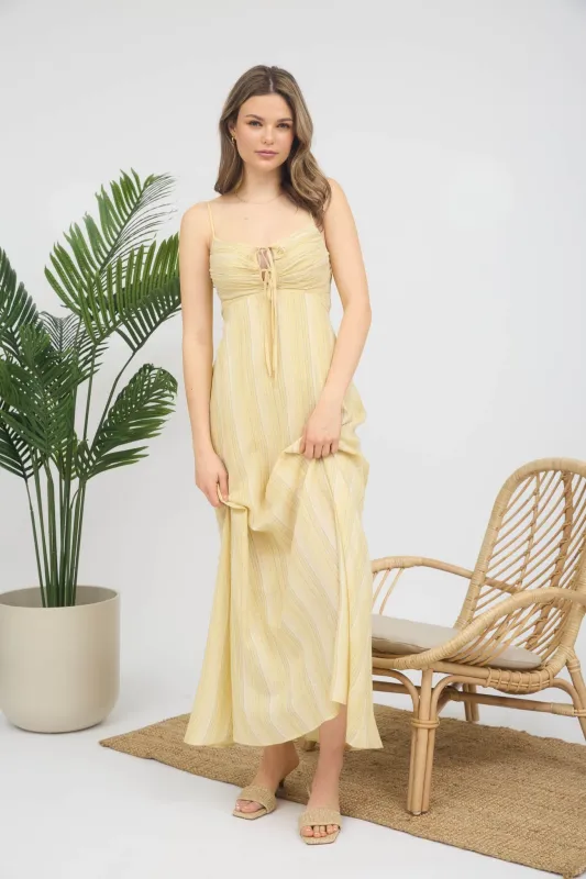 Isla Striped Midi Dress, Yellow Multi sold by North & Main Clothing Company