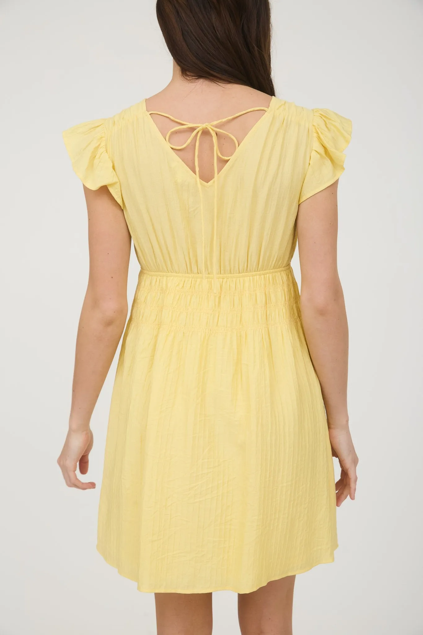 Lainey Solid Mini Dress, Yellow sold by North & Main Clothing Company product image thumbnail 4