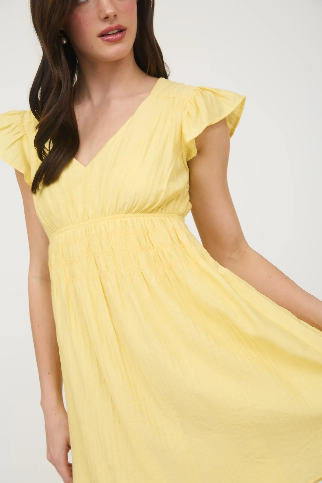 Lainey Solid Mini Dress, Yellow sold by North & Main Clothing Company product image thumbnail 2