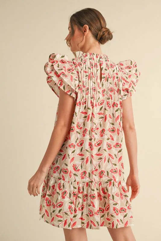 Kennedy Floral Pintuck Dress, Pink sold by North & Main Clothing Company product image thumbnail 3