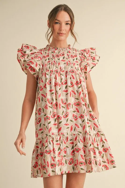 Kennedy Floral Pintuck Dress, Pink sold by North & Main Clothing Company product image thumbnail 2