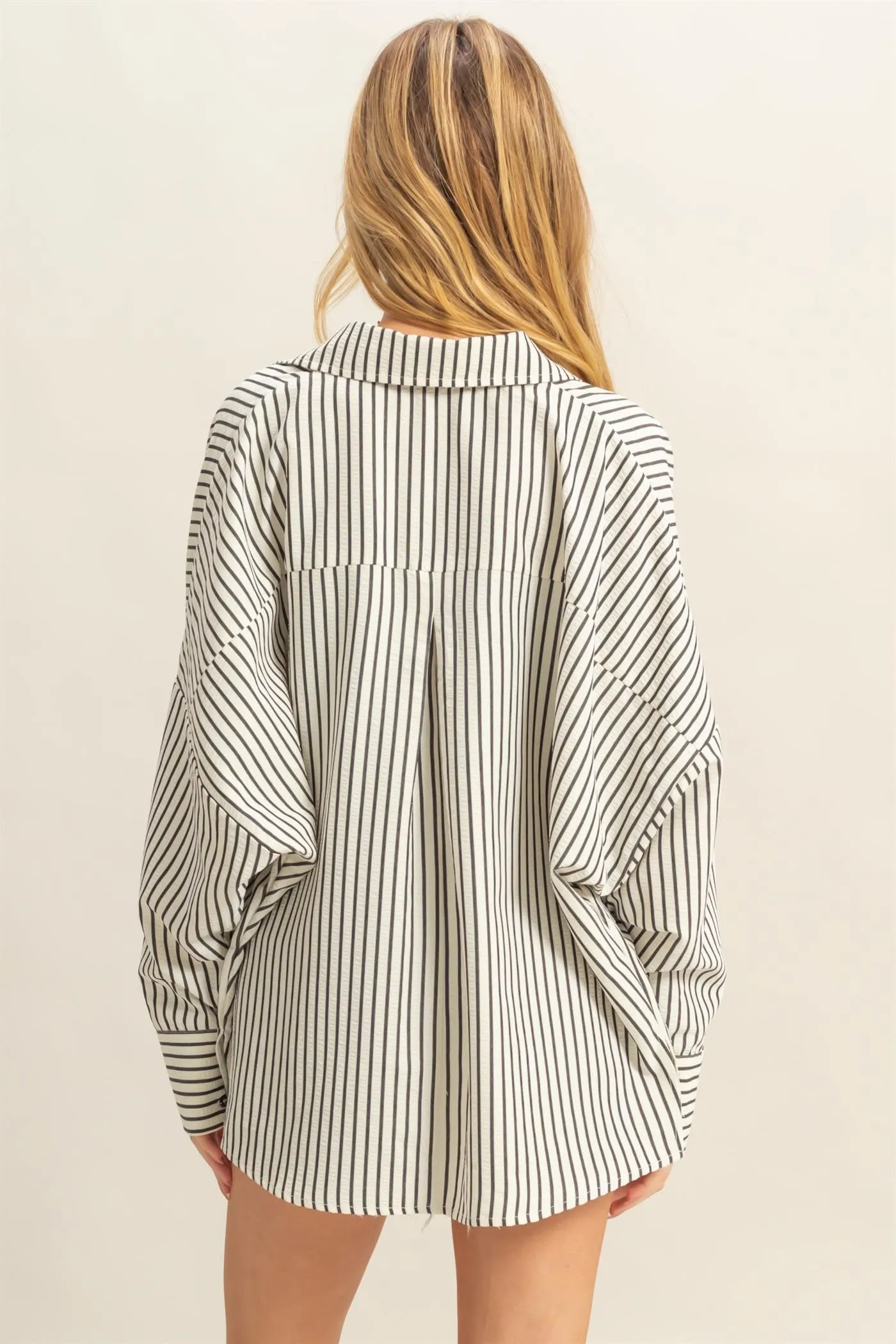 Raya Striped Button Down Shirt, Black sold by North & Main Clothing Company product image thumbnail 5