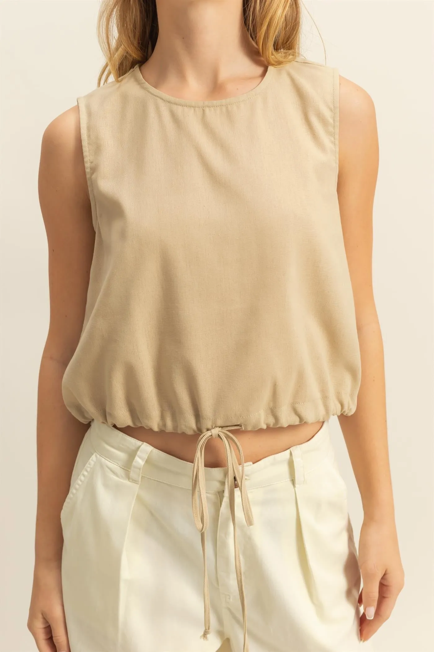 Charlie Washed Sleeveless Top, Light Taupe sold by North & Main Clothing Company product image thumbnail 2