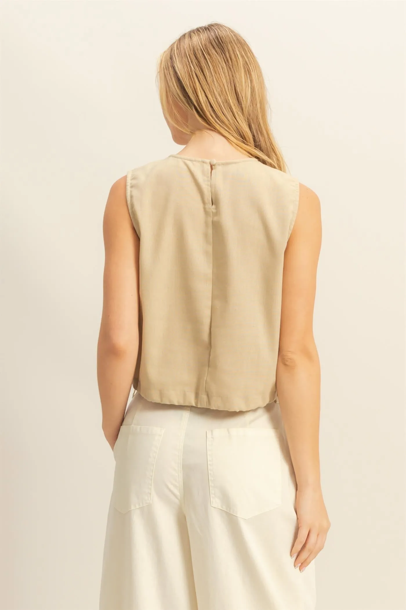 Charlie Washed Sleeveless Top, Light Taupe sold by North & Main Clothing Company product image thumbnail 5