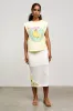 Soleil Sleeveless Graphic Tee, Pale Yellow-Multi sold by North & Main Clothing Company