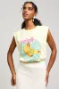 Soleil Sleeveless Graphic Tee, Pale Yellow-Multi sold by North & Main Clothing Company