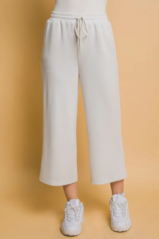 Piper Wide Leg Cropped Pant, Chalk sold by North & Main Clothing Company