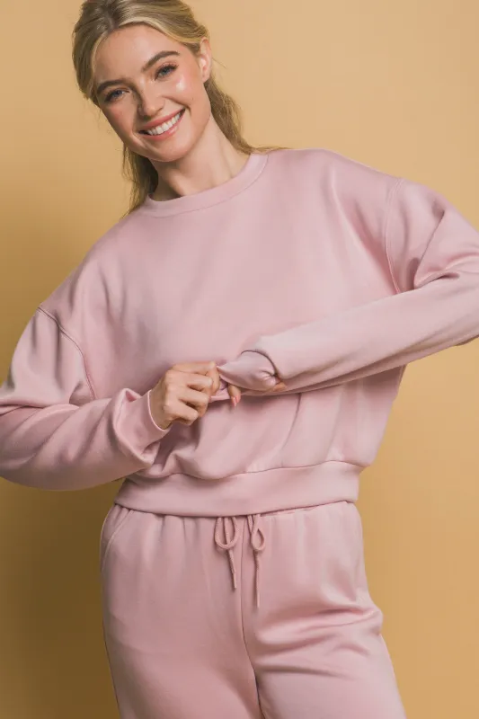 Melanie Crew Neck Sweatshirt, Pink Stone sold by North & Main Clothing Company