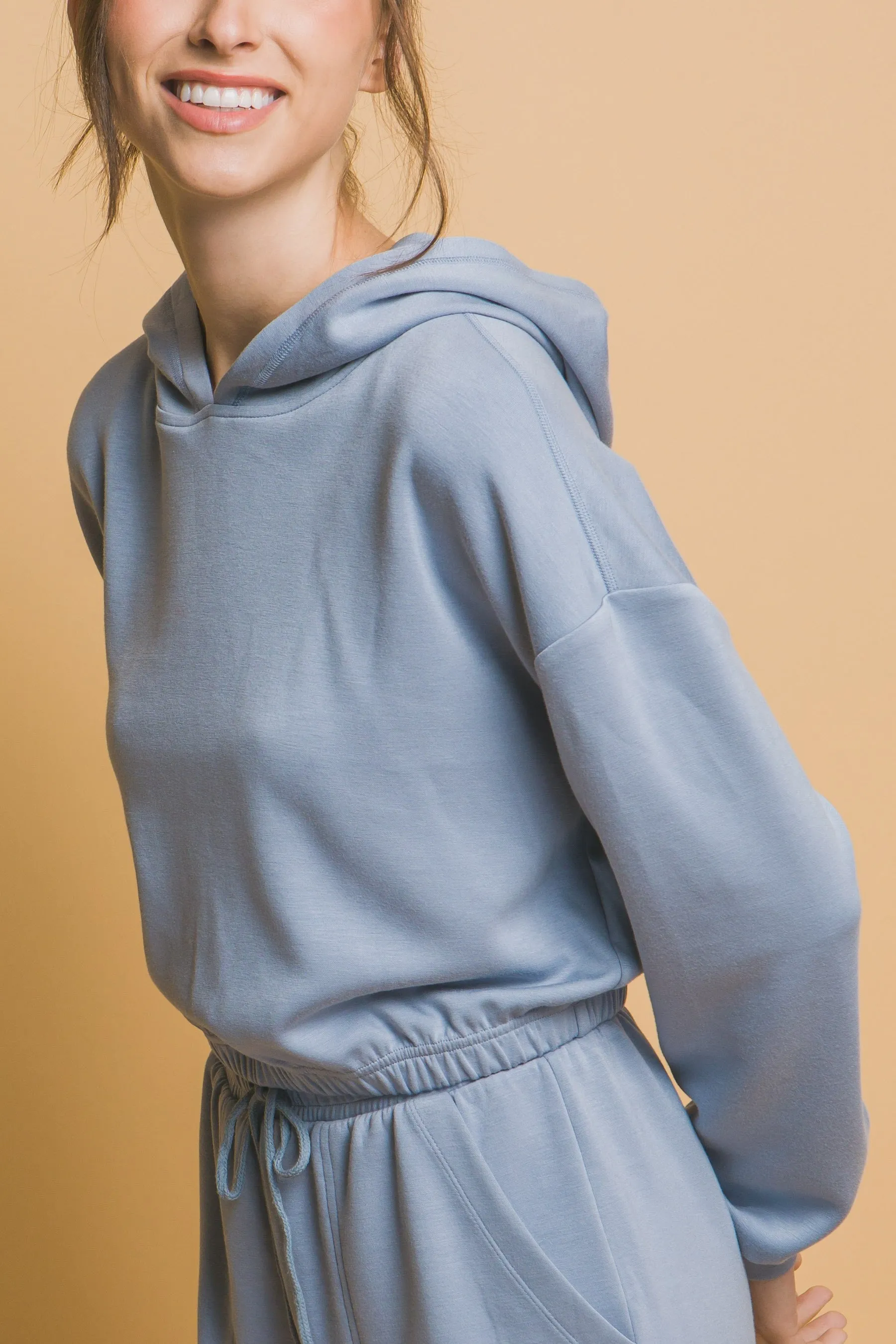 Georgia Cropped Hoodie, Blue Stone sold by North & Main Clothing Company product image thumbnail 5