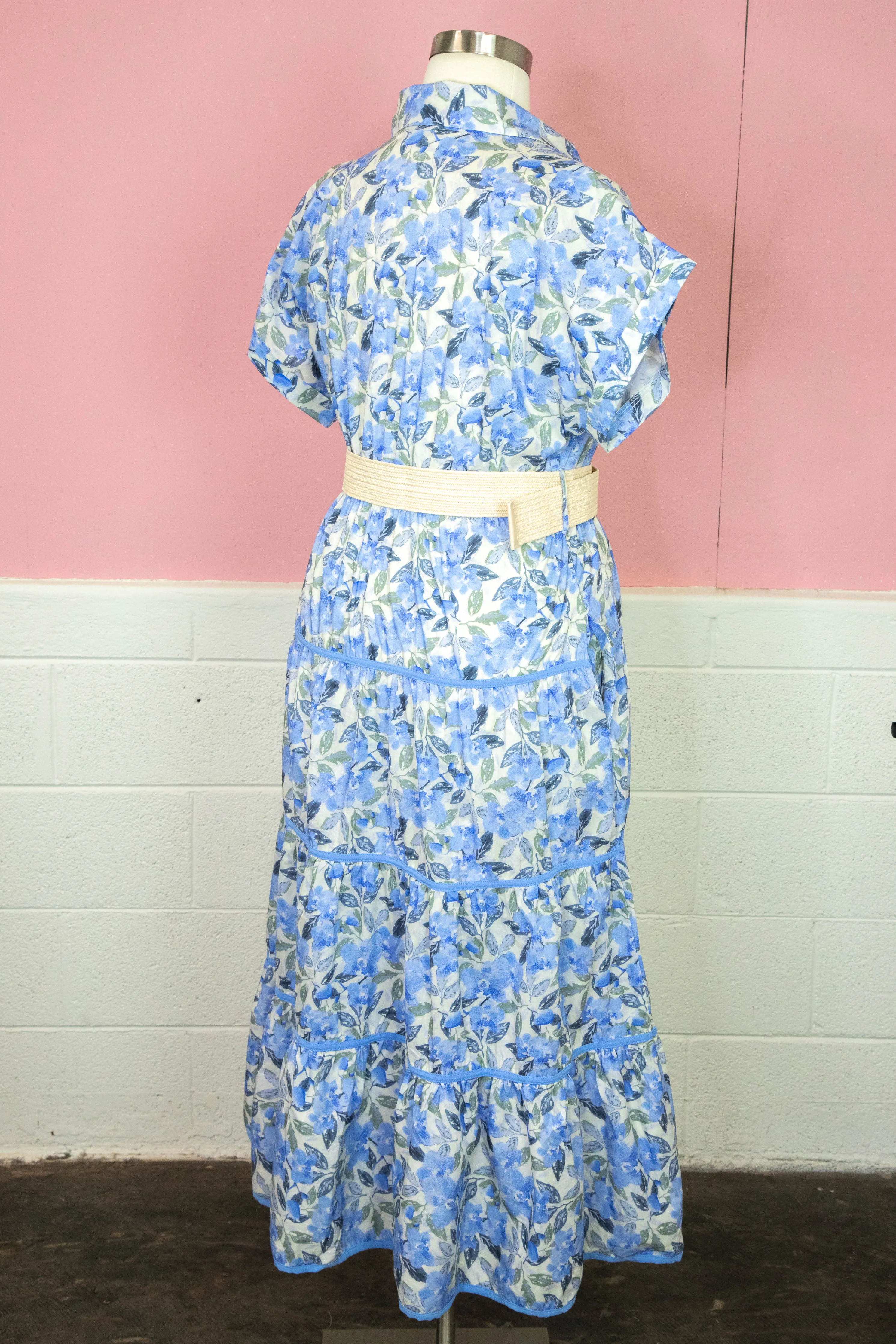 Margot Floral Tiered Belted Dress, Blue | Plus Size sold by North & Main Clothing Company product image thumbnail 3