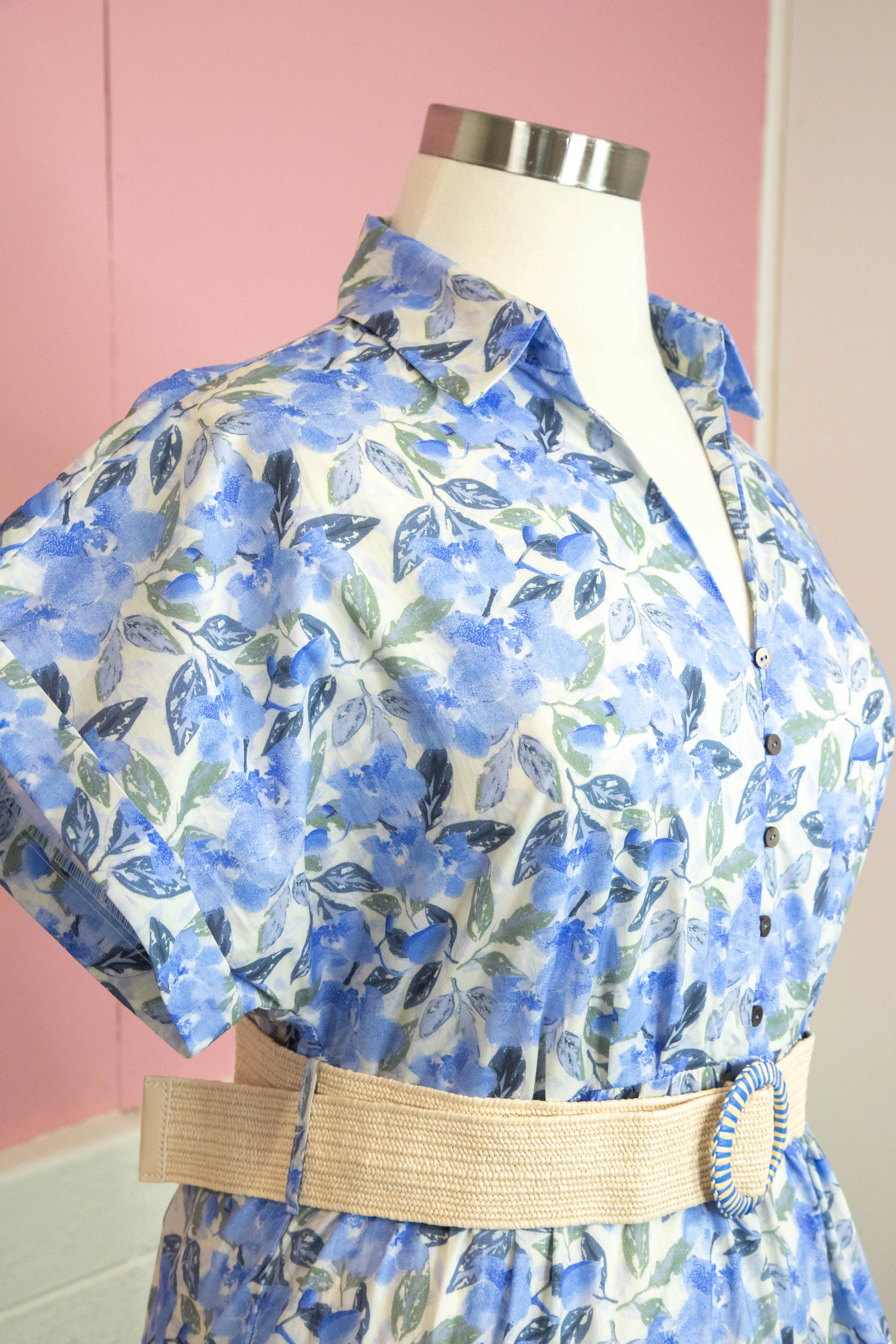 Margot Floral Tiered Belted Dress, Blue | Plus Size sold by North & Main Clothing Company product image thumbnail 2