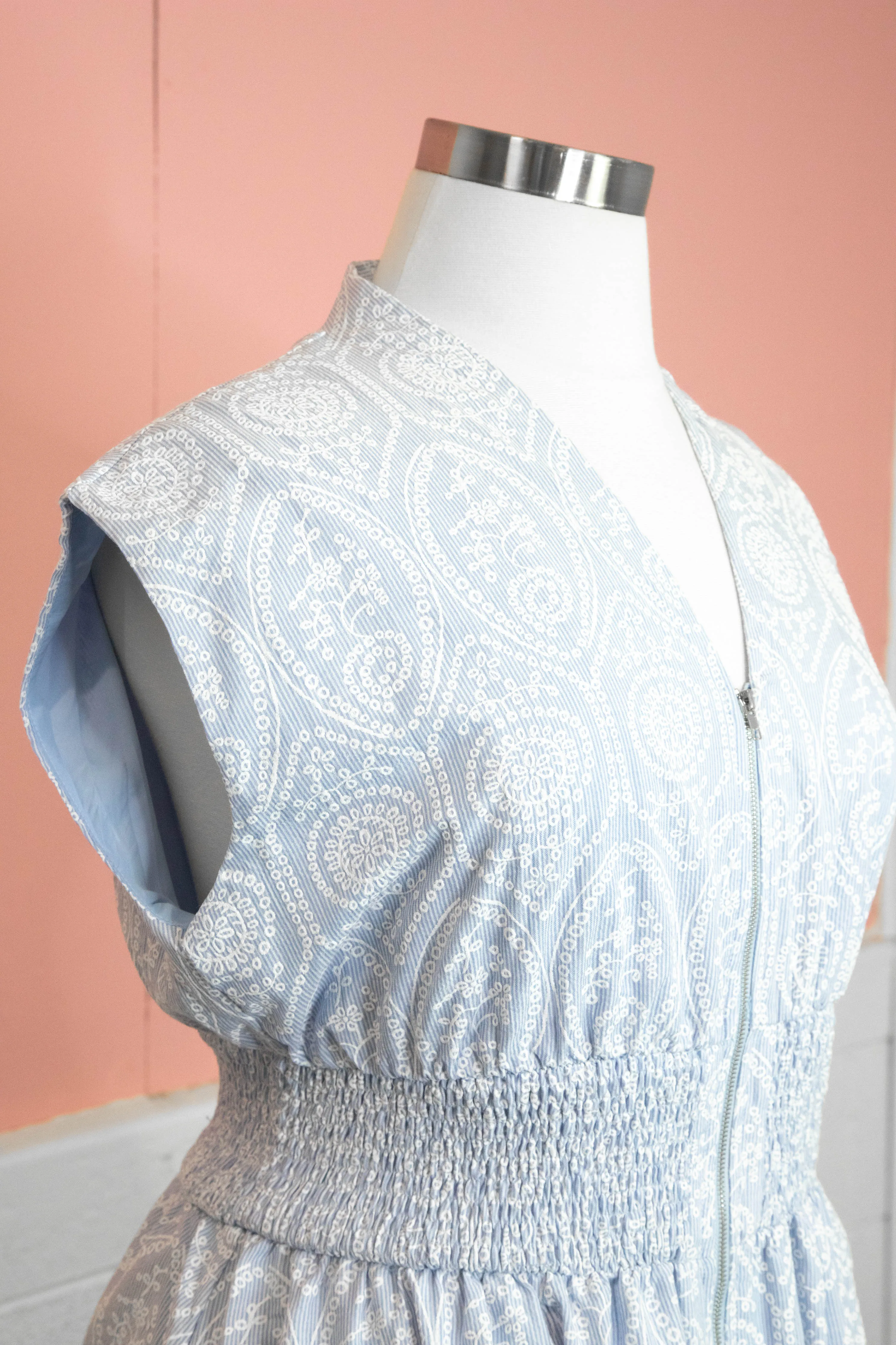 Emersyn Eyelet Print Midi Dress, Light Blue | Extended Sizes sold by North & Main Clothing Company product image thumbnail 2