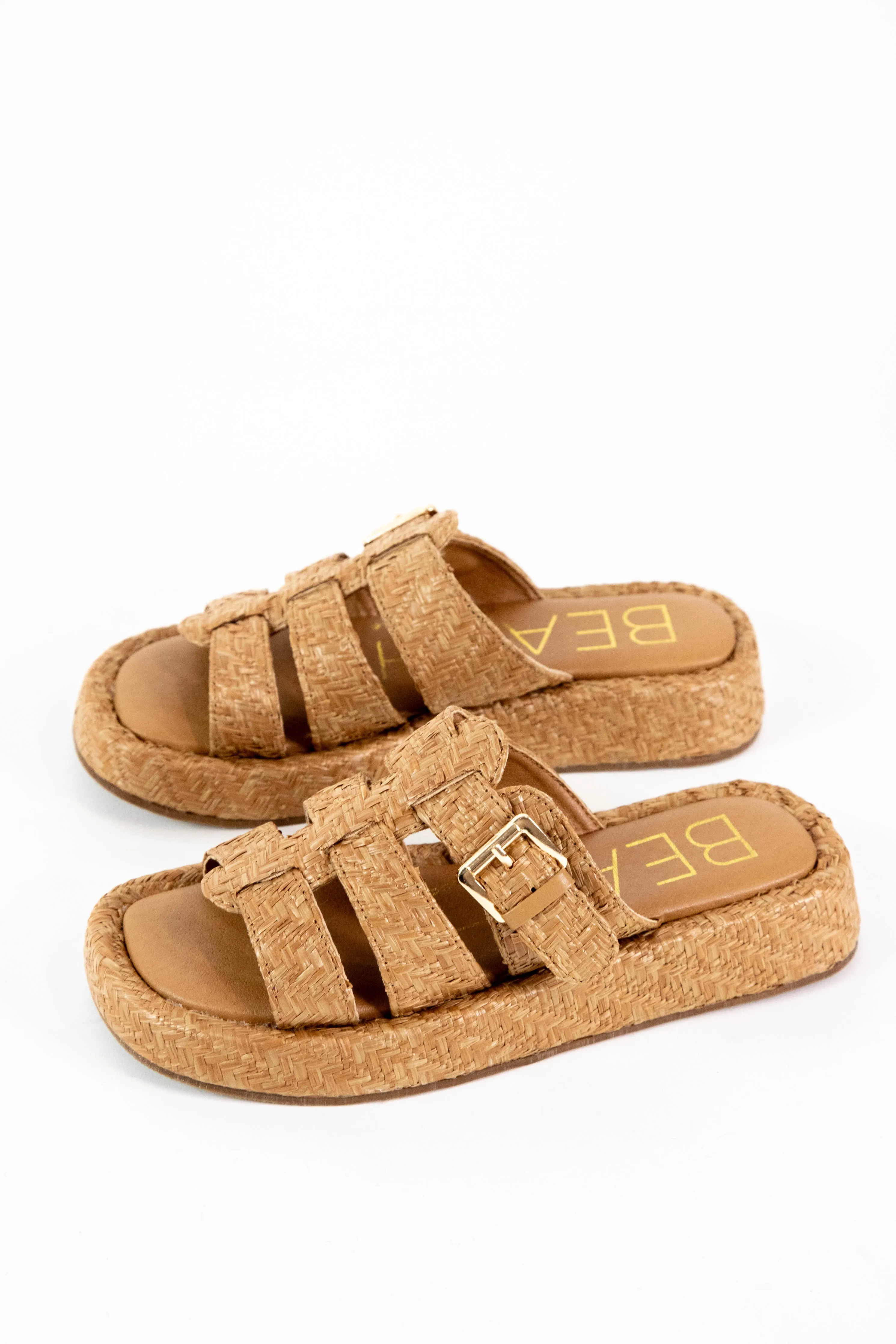 Ciao Raffia Fisherman Sandal, Cognac | Beach by Matisse sold by North & Main Clothing Company