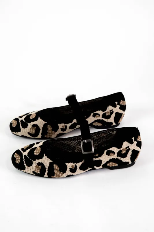 Brita Mary Jane Ballet Flat, Leopard sold by North & Main Clothing Company