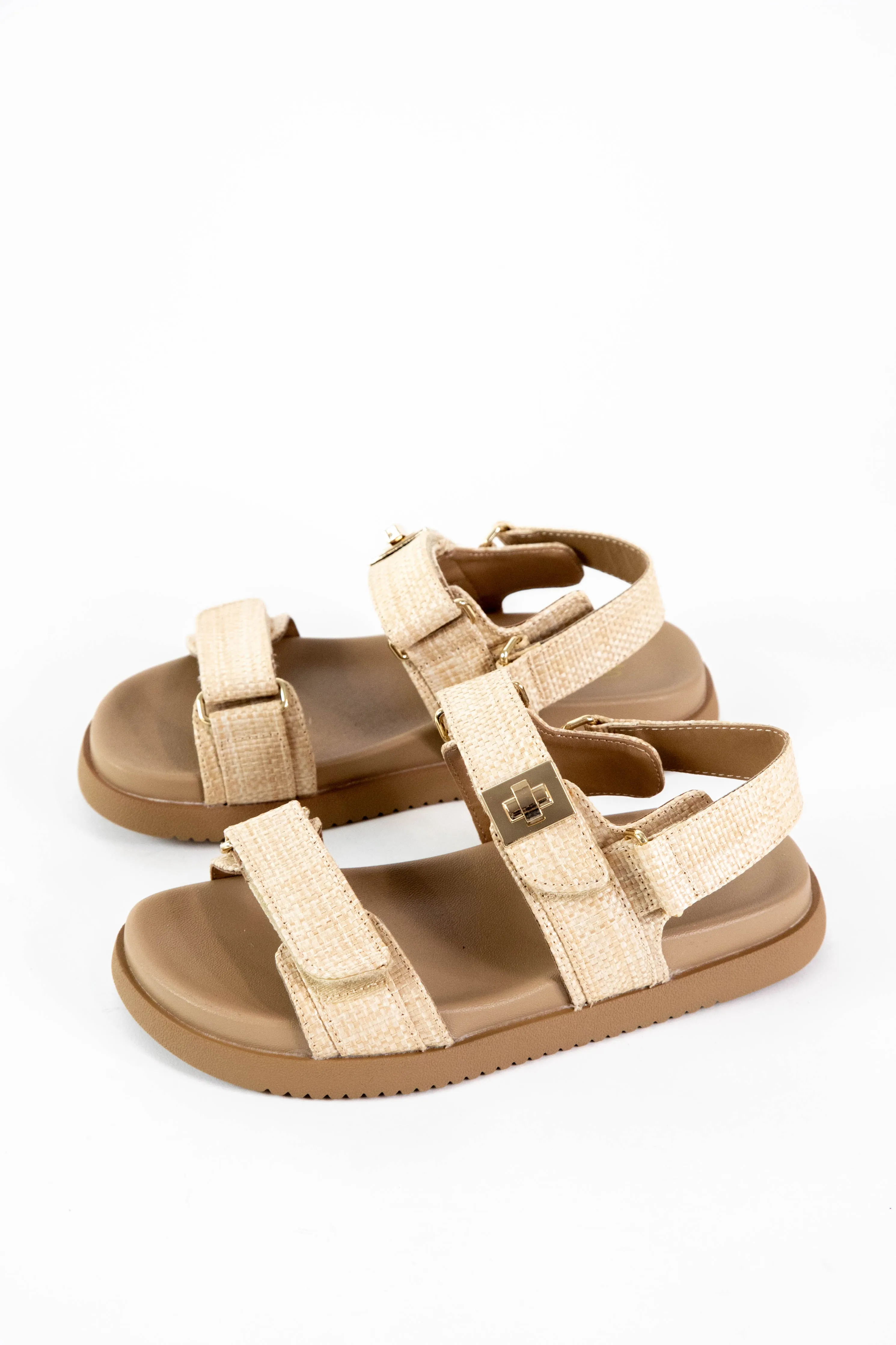 Cobber Flatform Sandal, Raffia Natural sold by North & Main Clothing Company