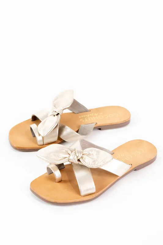 Vaughn Bow Detail Crisscross Sandal, Gold | Coconuts by Matisse sold by North & Main Clothing Company