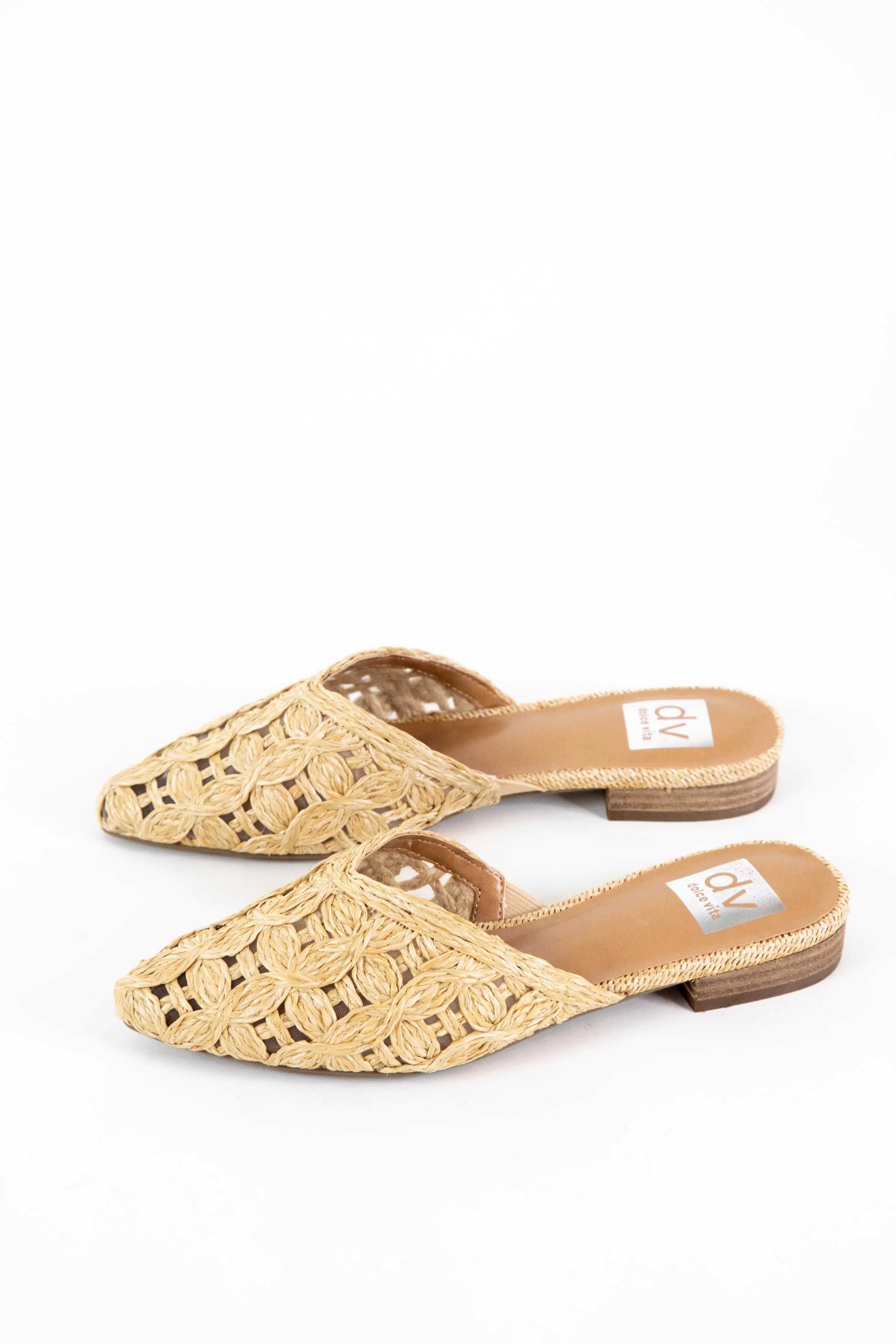 Dooley Straw Woven Mule Flat, Natural | DV by Dolce Vita sold by North & Main Clothing Company