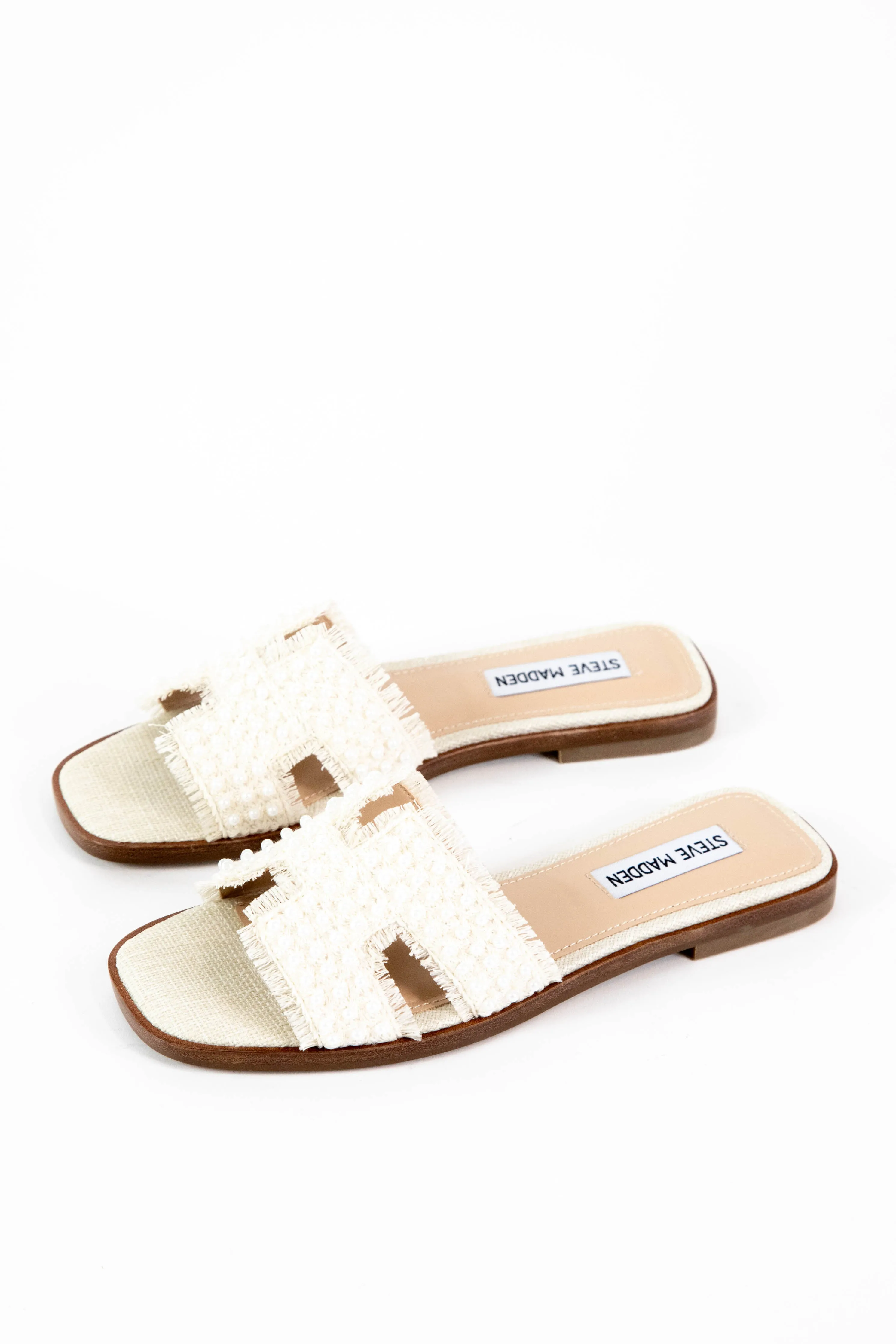 Hadyn Slide Sandal, Pearl | Steve Madden sold by North & Main Clothing Company