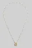 Flower Pendant Pearl Beaded Necklace, Gold/Cream sold by North & Main Clothing Company