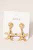 Shell & Starfish Dangle Earring, Gold sold by North & Main Clothing Company