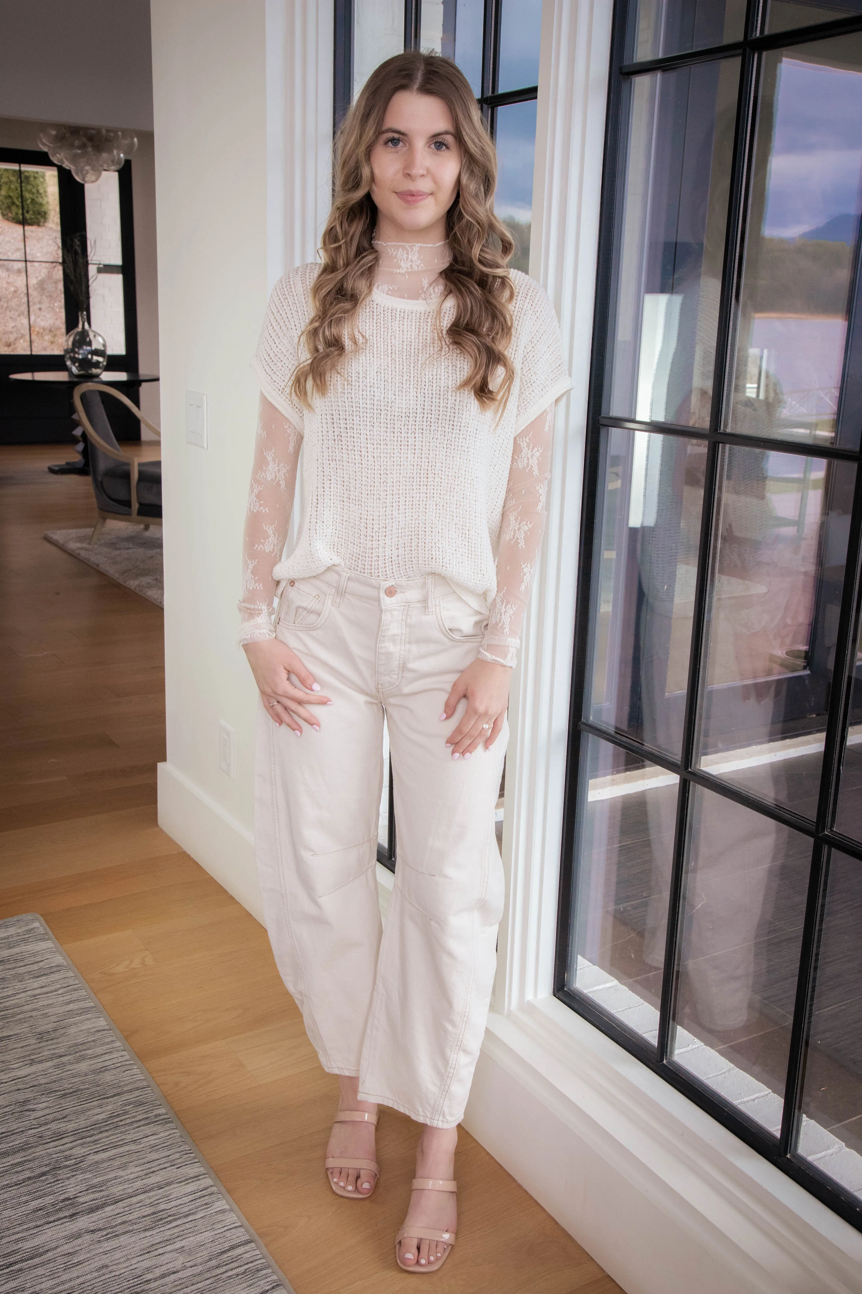 Remi Lace Sheer Top, Ivory sold by North & Main Clothing Company product image thumbnail 2