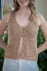 Riley Wooden Buttoned Knit Vest, Sand sold by North & Main Clothing Company