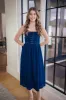 Eliana Lace Up Midi Dress, Denim sold by North & Main Clothing Company