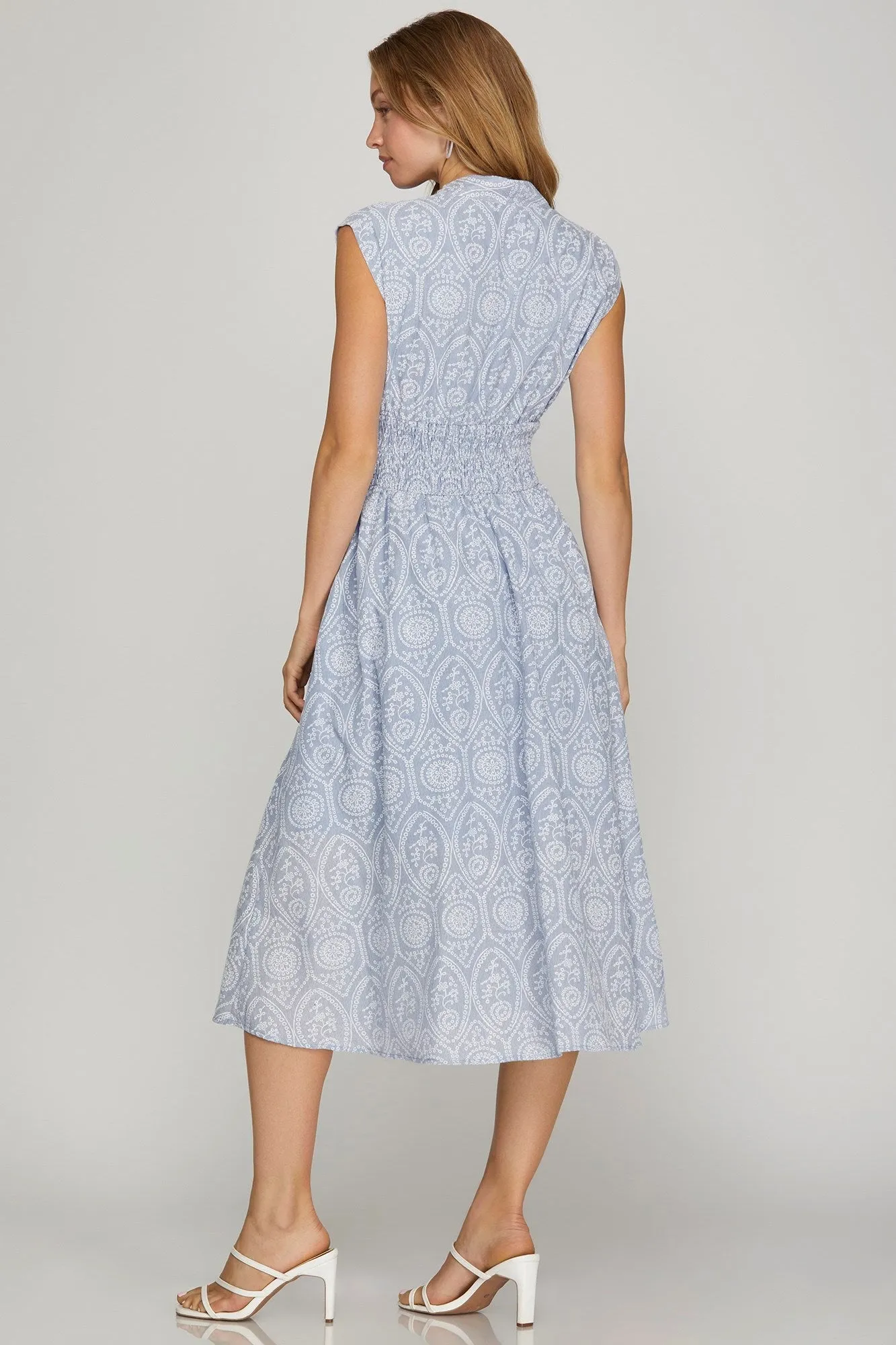 Emersyn Eyelet Print Midi Dress, Light Blue sold by North & Main Clothing Company product image thumbnail 2