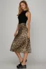 Alina Satin Leopard Print Skirt, Mocha sold by North & Main Clothing Company