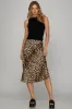 Alina Satin Leopard Print Skirt, Mocha sold by North & Main Clothing Company