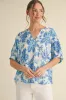Ariella Printed Dolman Sleeve Top, Blue sold by North & Main Clothing Company