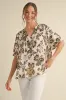 Ariella Printed Dolman Sleeve Top, Black sold by North & Main Clothing Company