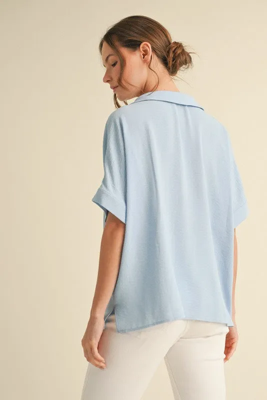 Myla Short Dolman Sleeve Top, Sky Blue sold by North & Main Clothing Company product image thumbnail 2