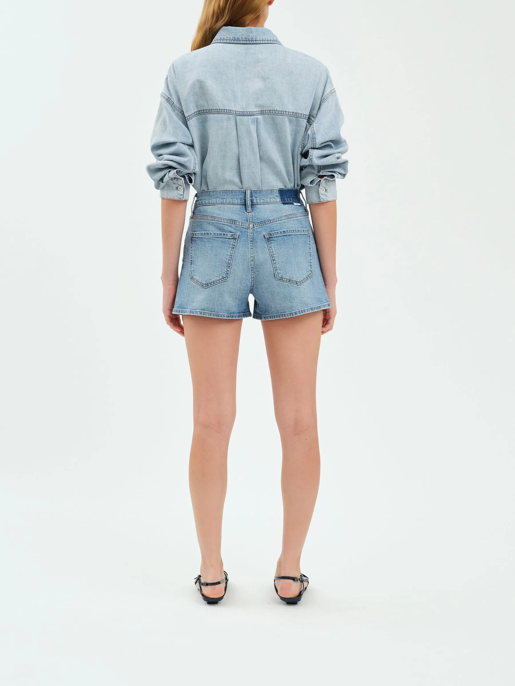 Troublemaker High Rise Denim Shorts, Marina Vintage | Daze sold by North & Main Clothing Company product image thumbnail 3