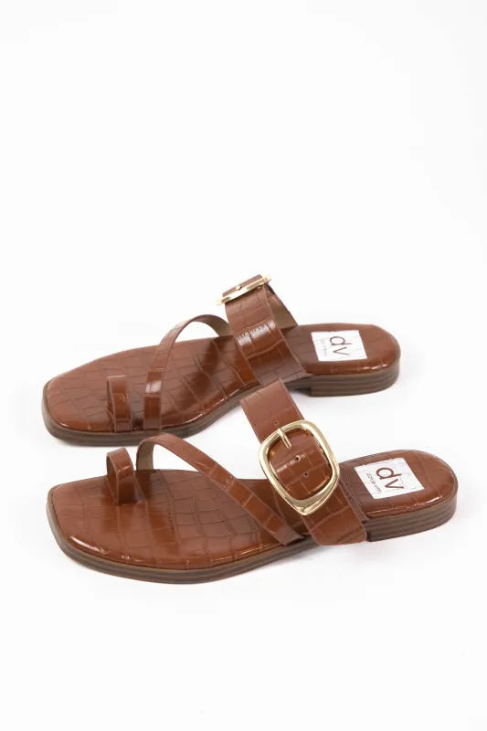 Makai Croc Embossed Sandal, Tan | DV by Dolce Vita sold by North & Main Clothing Company