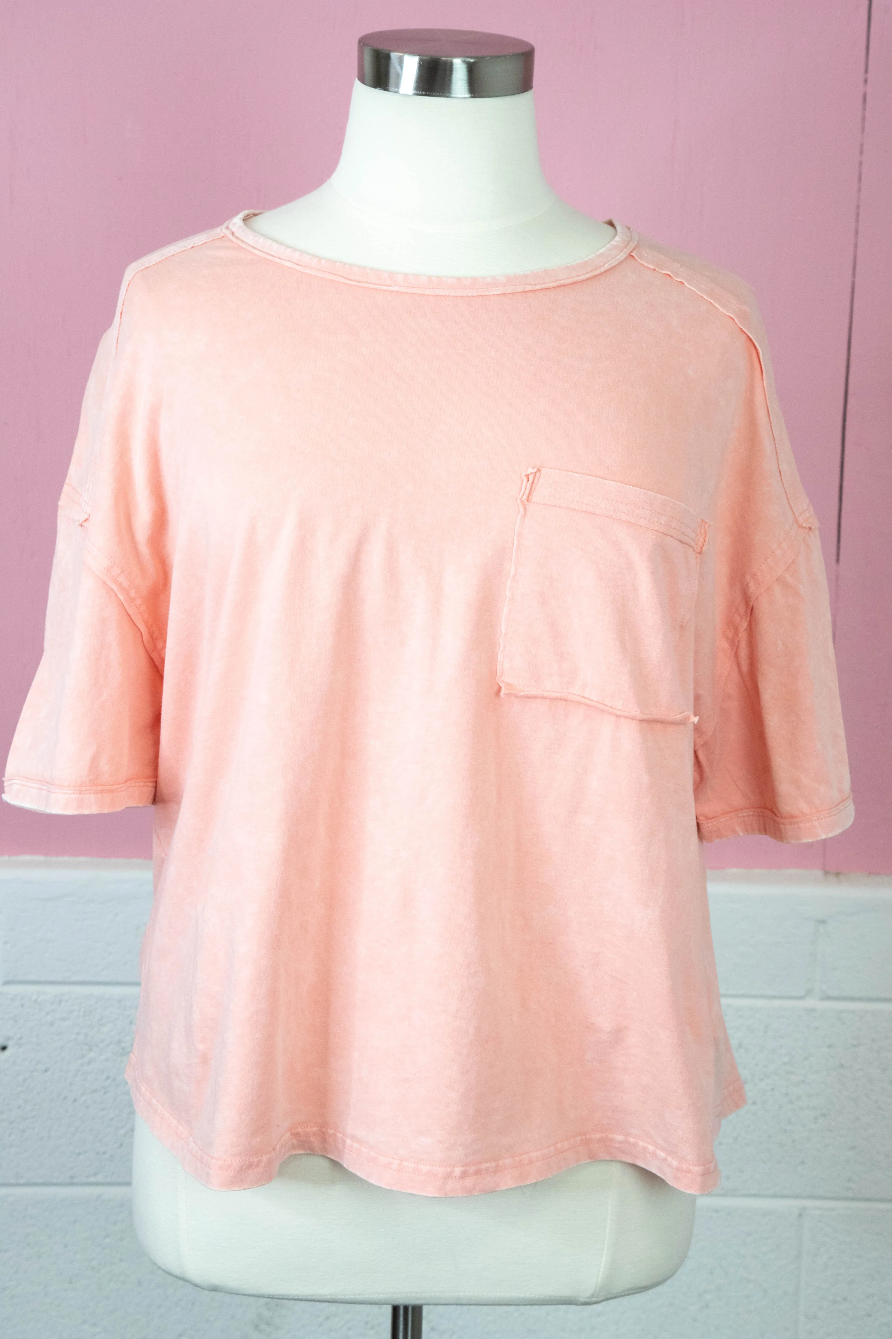 Ontario Oversized Tee, Peach | Extended Sizes sold by North & Main Clothing Company