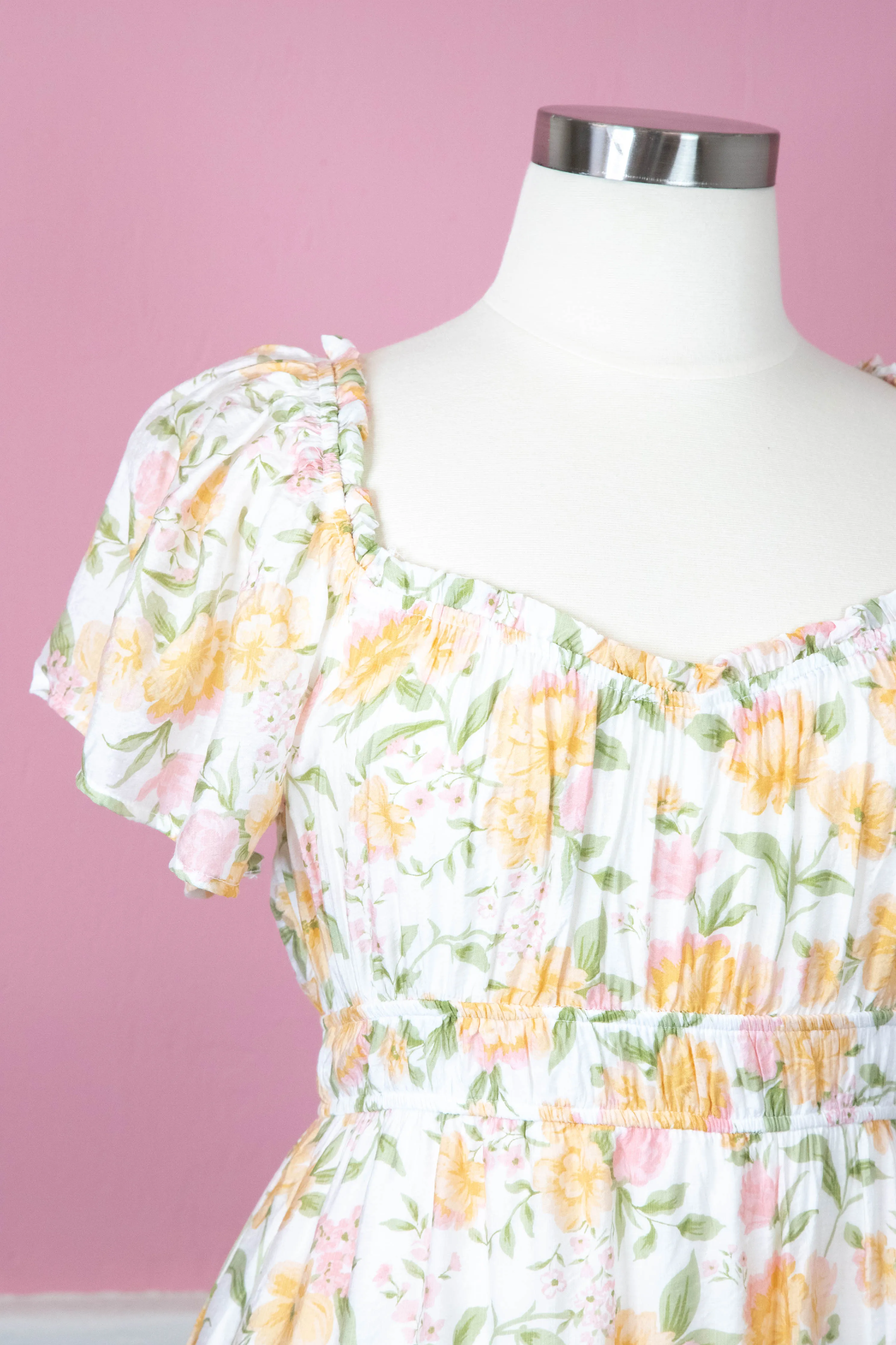 Mackenzie Floral Ruffle Detail Dress, Yellow Multi | Plus Size sold by North & Main Clothing Company product image thumbnail 2
