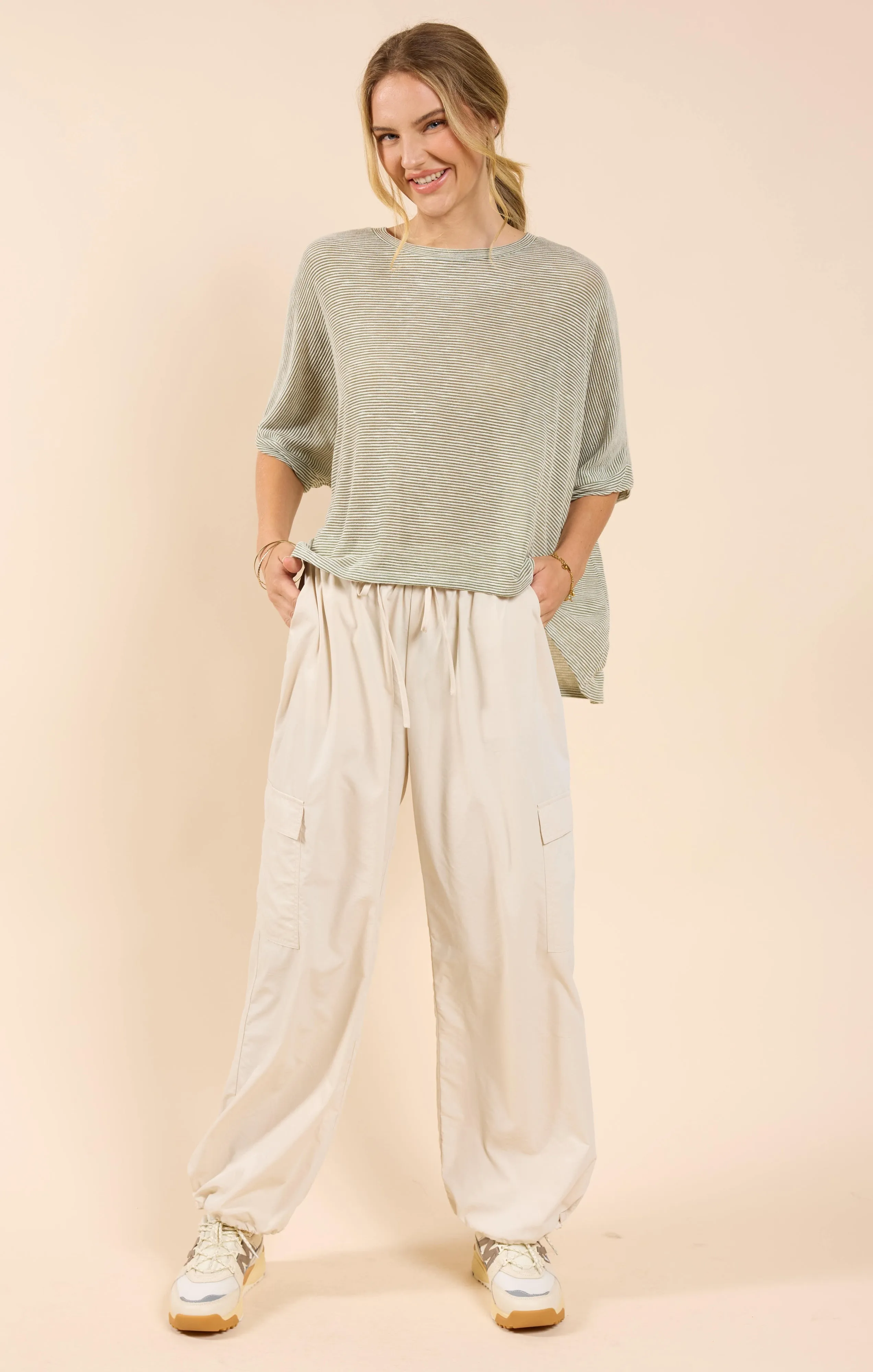 Part Of Me Dolman Sleeve Knit Top, Olive Ivory | Sadie & Sage sold by North & Main Clothing Company product image thumbnail 2