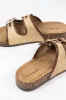 Champion Double Buckle Sandal, Tan Woven sold by North & Main Clothing Company