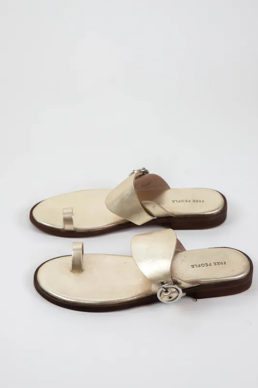 Barcelona Slip On Toe Loop Sandal, Gold Metallic | Free People sold by North & Main Clothing Company