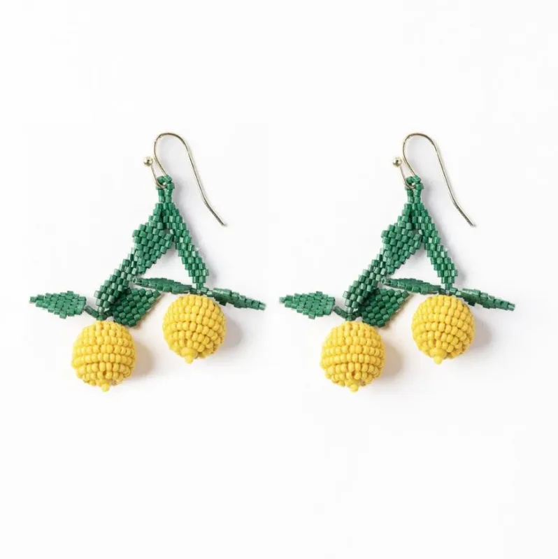 Lottie Lemon Cluster Dangle Luxe Earring, Yellow | Ink + Alloy sold by North & Main Clothing Company