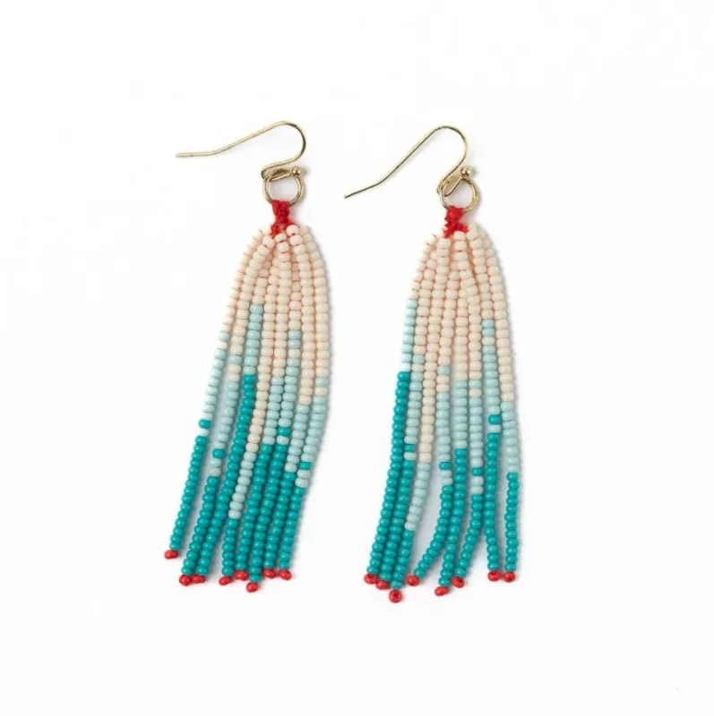 Abbey Tassel Ombre Seed Bead Earring, Turquoise | Ink + Alloy sold by North & Main Clothing Company