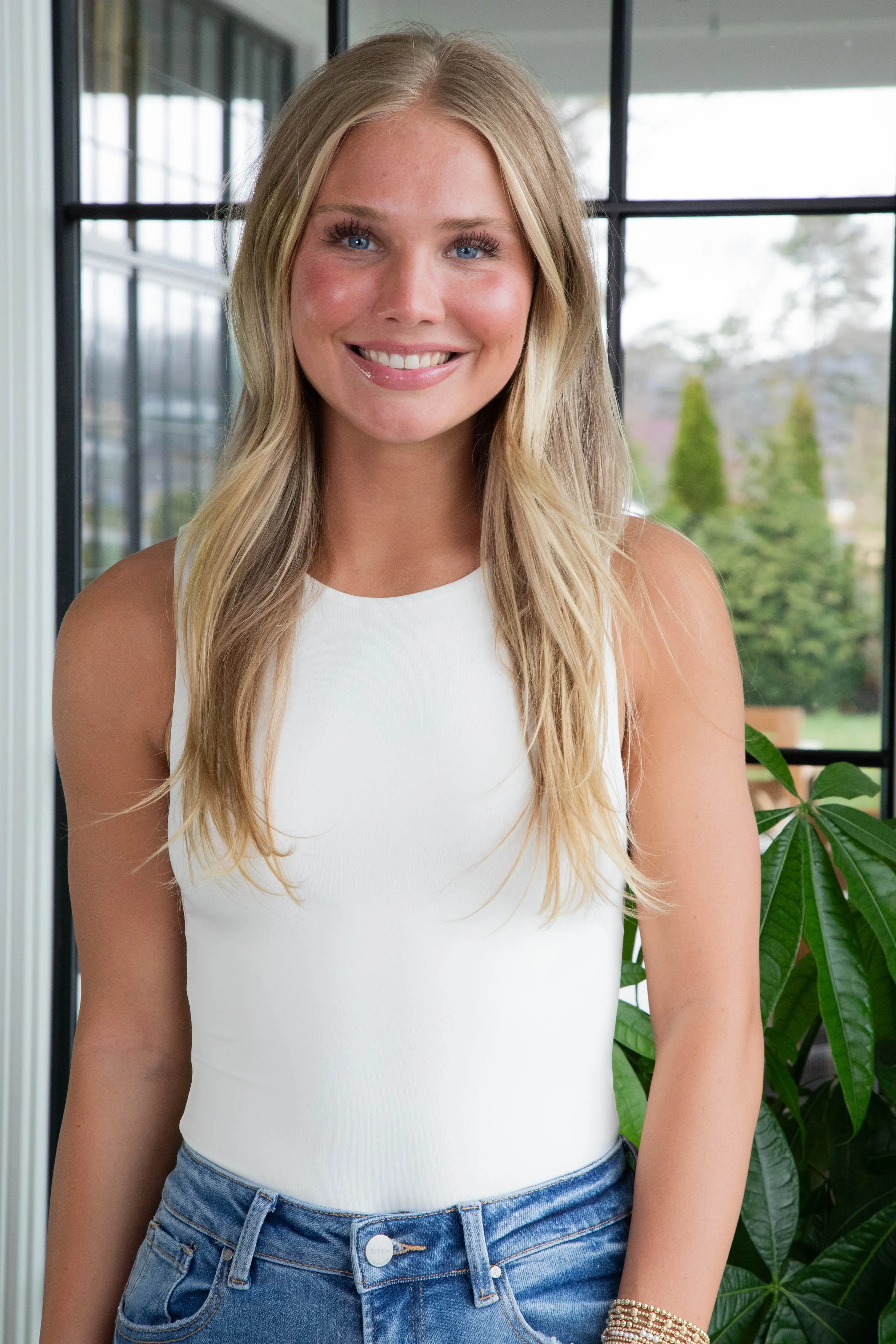 Andrea Double Lined Bodysuit, Ivory sold by North & Main Clothing Company product image thumbnail 3