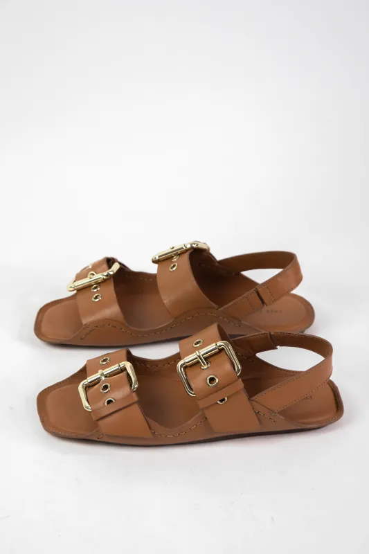 Blossom Buckle Sandal, Luggage Leather | Free People sold by North & Main Clothing Company