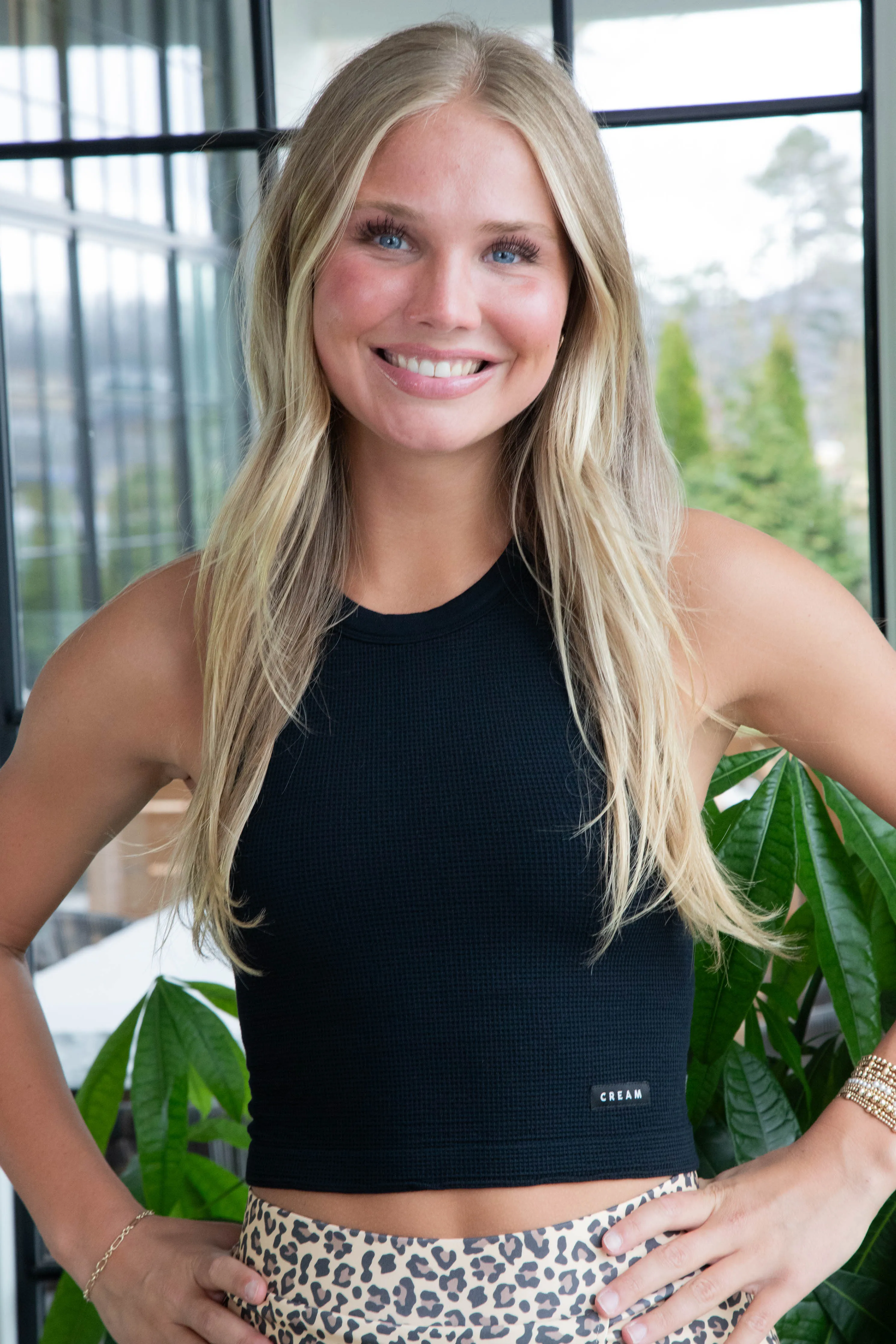 Mia High Neck Tank Bra, Black | Cream Yoga sold by North & Main Clothing Company product image thumbnail 3